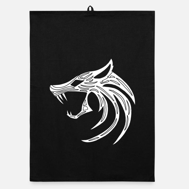 Loup démoniaque blanc Torchon bio