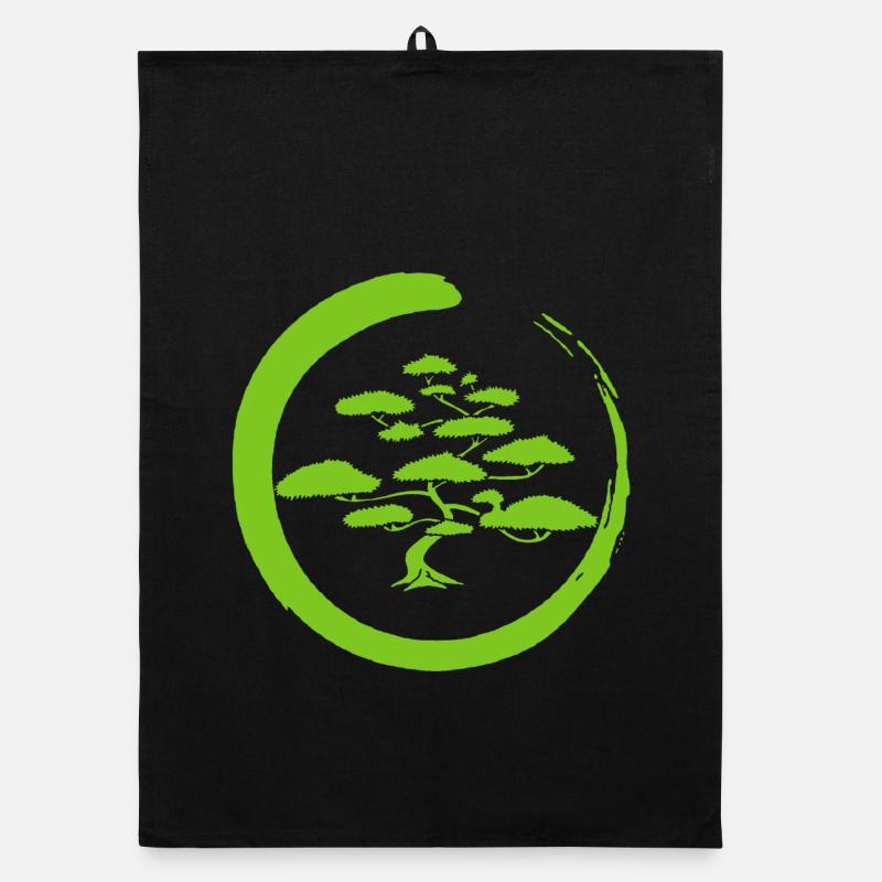Green Japan tree Organic dish towel