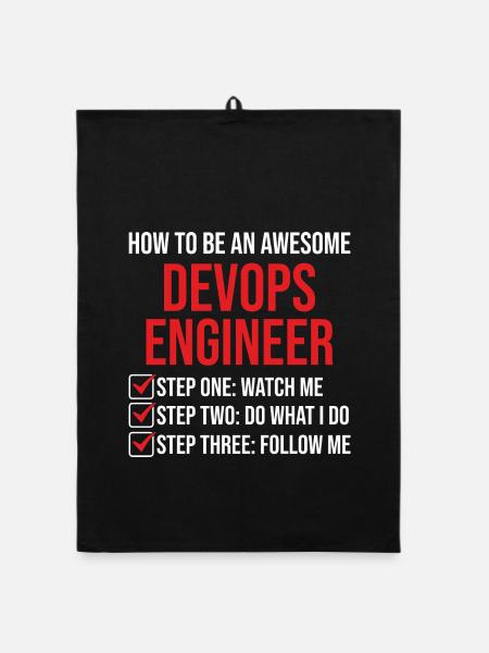 T-shirt de citation de motivation de l’ingénieur DevOps - Torchon bio - noir - Devant