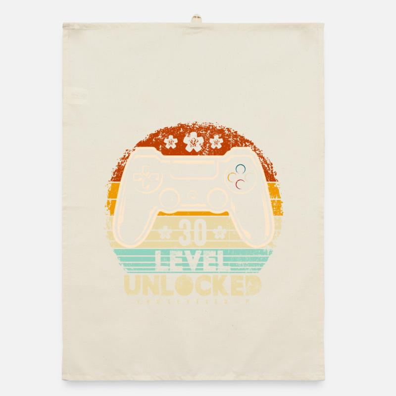 Thirty Unlocked Retro Controller Organic dish towel