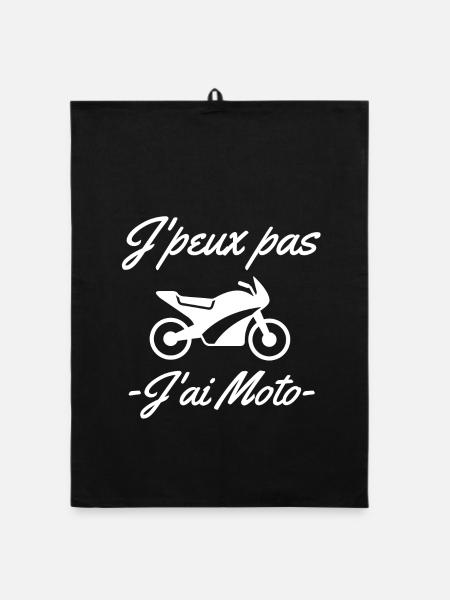 moto, motard, fan de moto - Torchon bio - noir - Devant