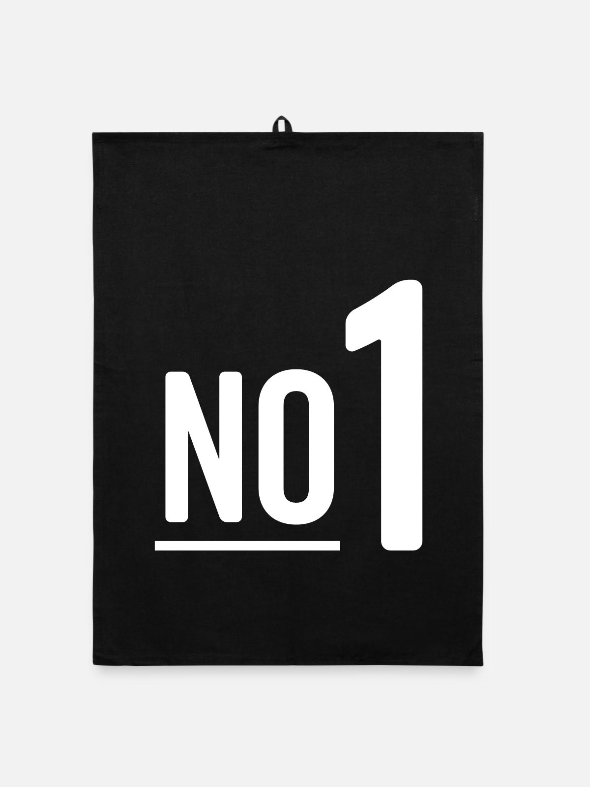 No 1 - Nummer eins - Organic Geschirrtuch - Schwarz - Vorne