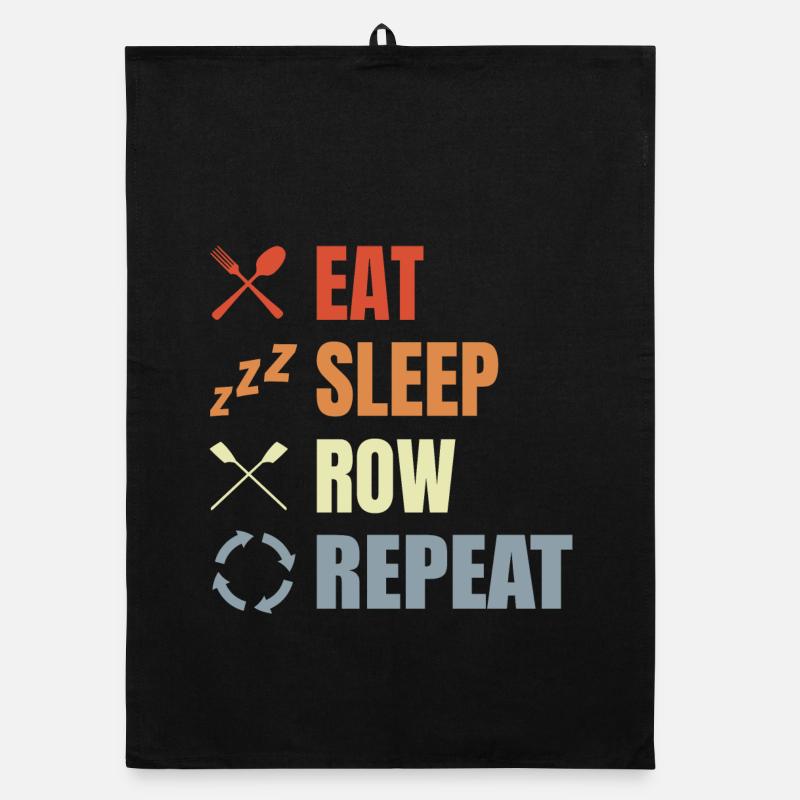 Manger, dormir, ramer, répéter Torchon bio