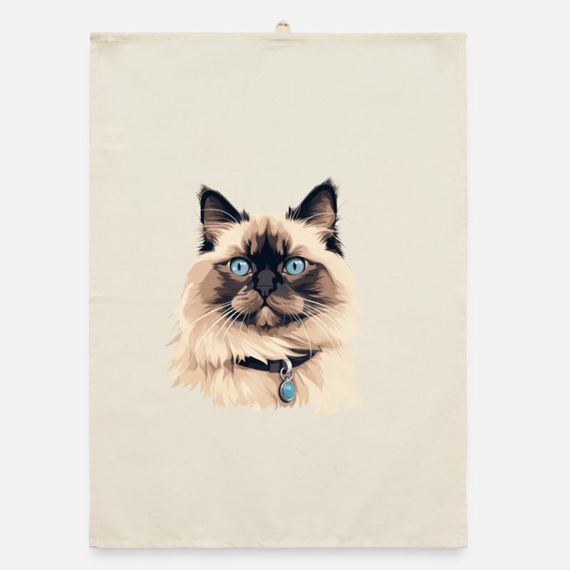 Tête de chat Ragdoll Torchon bio