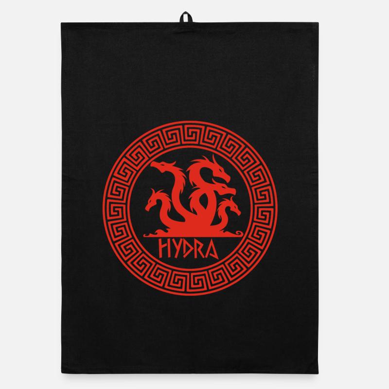 Rotes Hydra-Symbol Organic Geschirrtuch