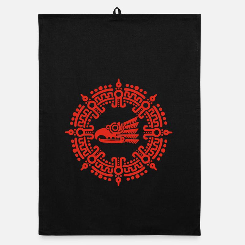 Rotes Azteken-Symbol Organic Geschirrtuch