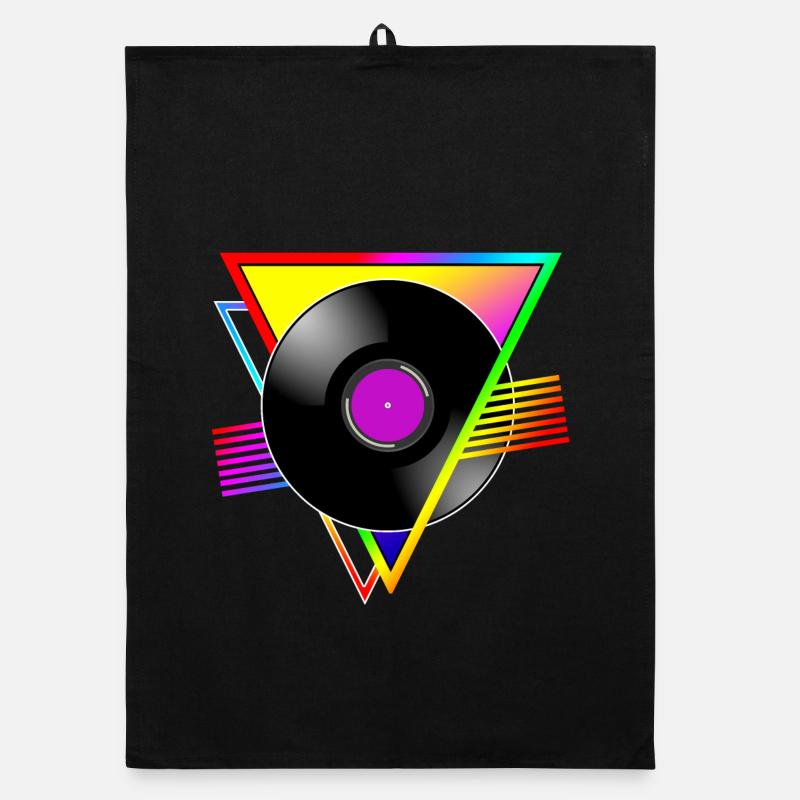 VINYLE RÉTRO - Torchon bio - noir