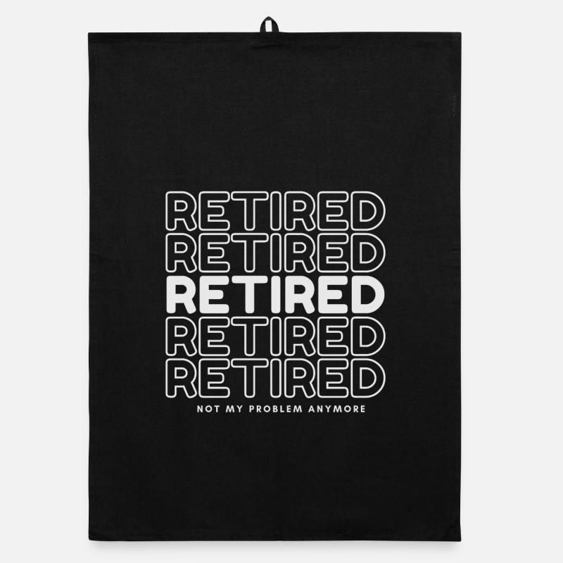 Retired wiederholtes Wort Retro Ruhestand-Design. Organic Geschirrtuch