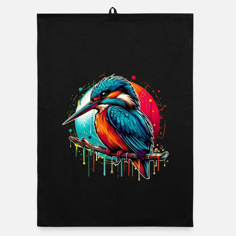 Eisvogel - Organic Geschirrtuch - Schwarz