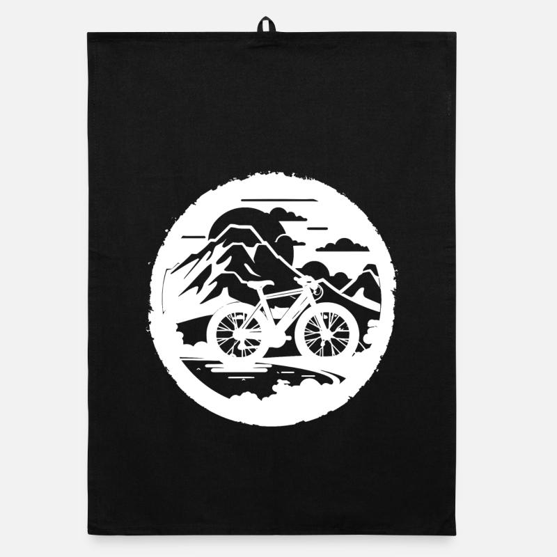 Mountainbike Grafik - Organic Geschirrtuch - Schwarz