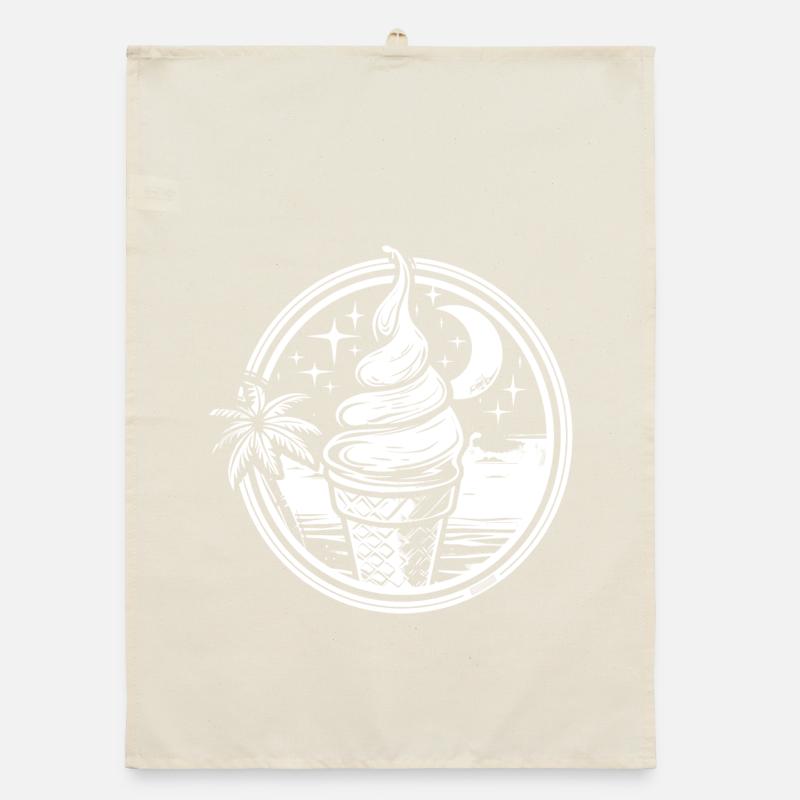 Ice Cream Drawing Organic dish towel