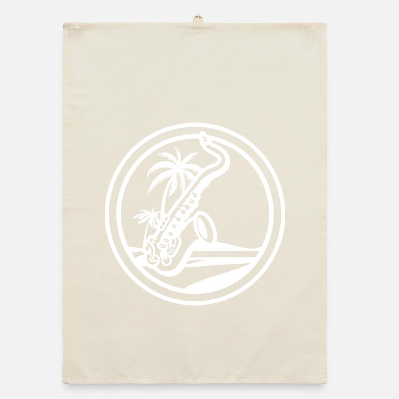 Saxophone Drawing Organic dish towel