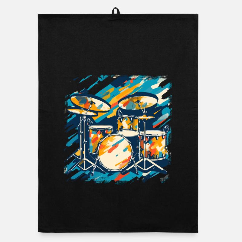 Drum Portrait Organic dish towel