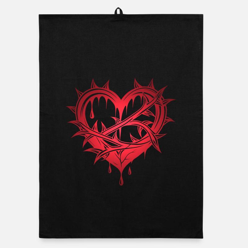 Coeur avec épines Torchon bio