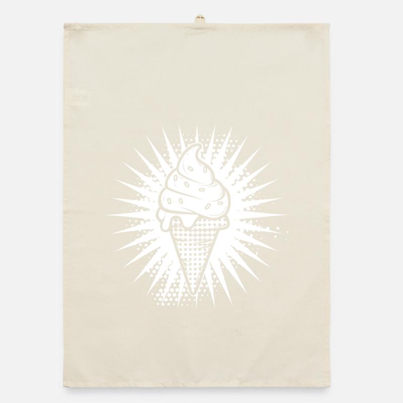 cream cone Drawing Organic dish towel