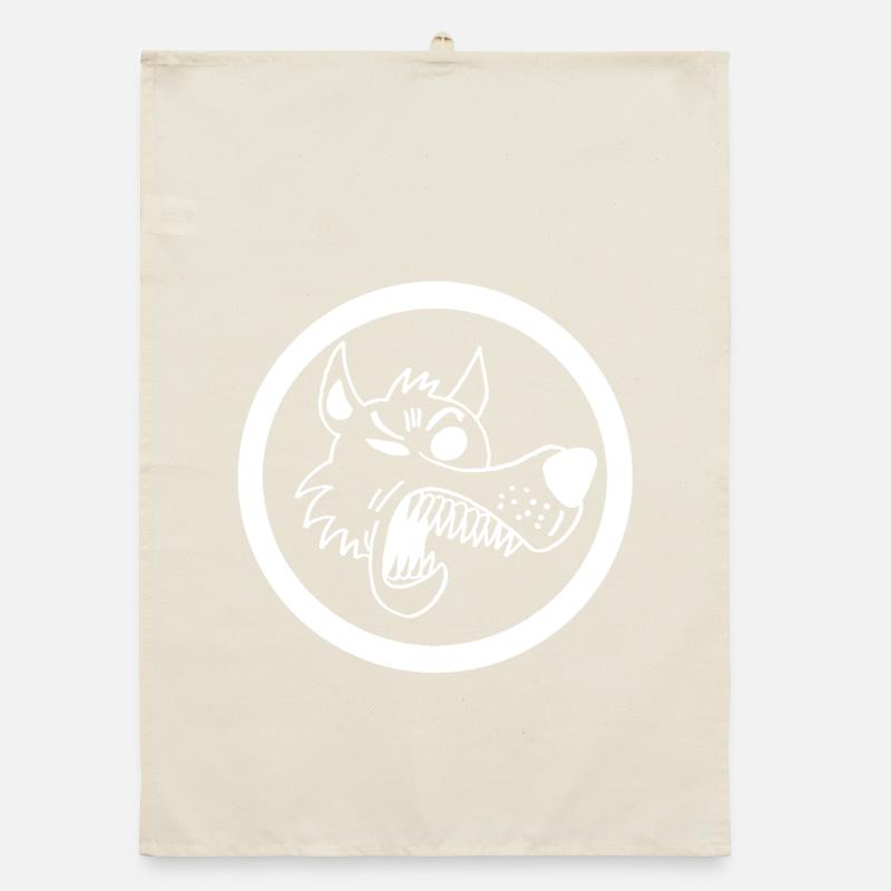 Funny wolf Organic dish towel