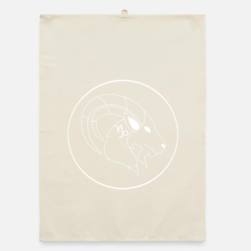 Steinbock Sternzeichen (weiß) Organic Geschirrtuch