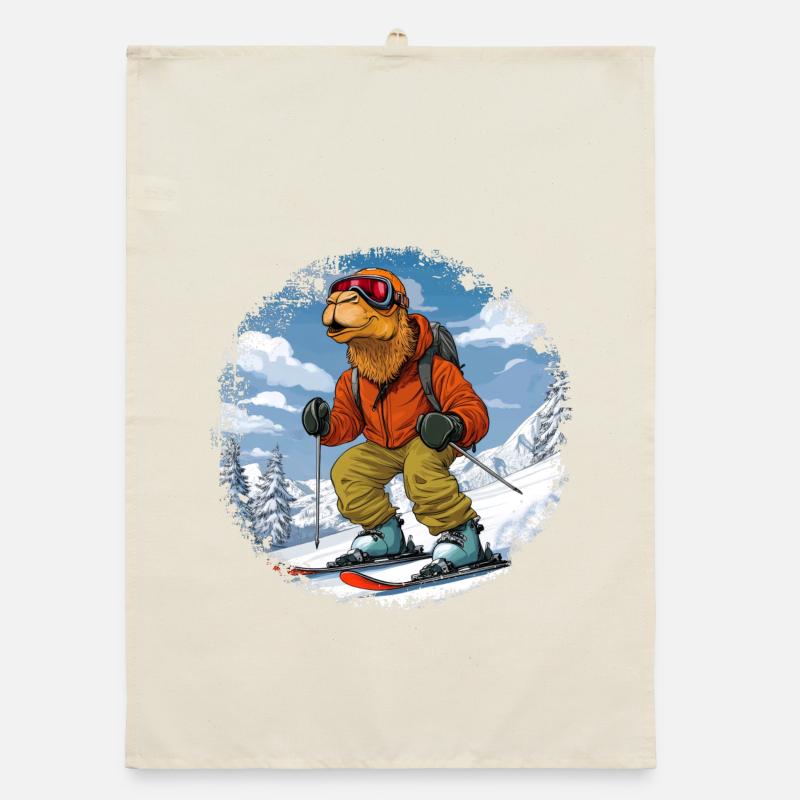 Kamel Skifahrer Organic Geschirrtuch