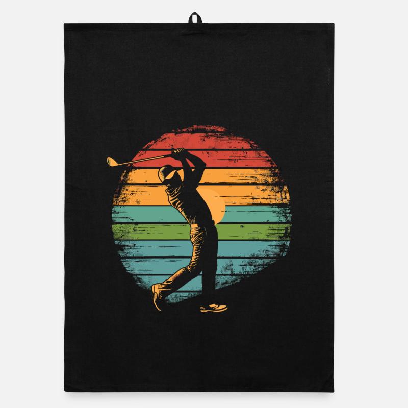 Vintage Golfer Organic Geschirrtuch