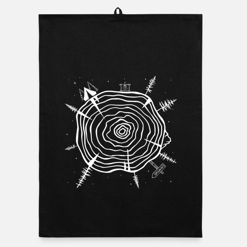 Minimalistischer Baumring Wald Design Organic Geschirrtuch