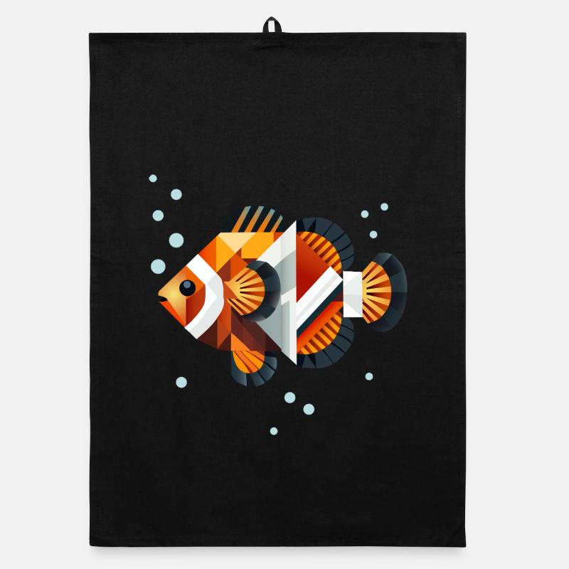 Geometrischer Clownfisch-Abstrakte Unterwasserwelt Organic Geschirrtuch