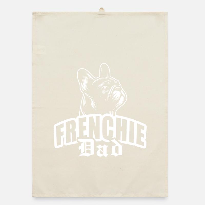 « Frenchie Dad » avec tête de chien Torchon bio