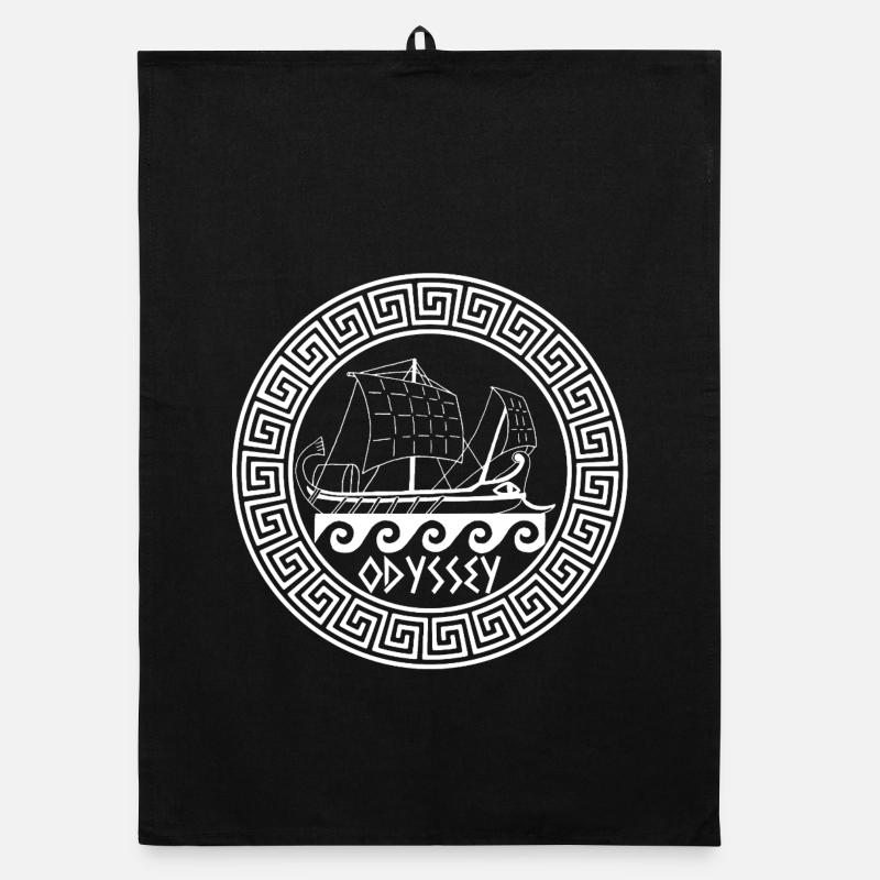 Odysseus Odyssey Symbol (white) Organic dish towel