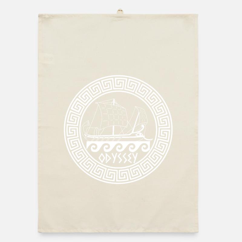 Odysseus Odyssey Symbol (white) Organic dish towel