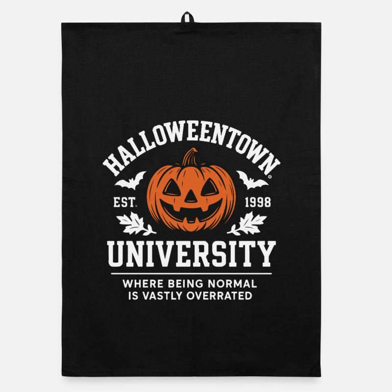 Université Halloweentown - Motif de design d’Halloween Torchon bio