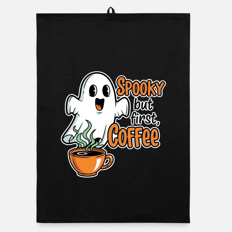 Fantôme effrayant avec humour de café Torchon bio