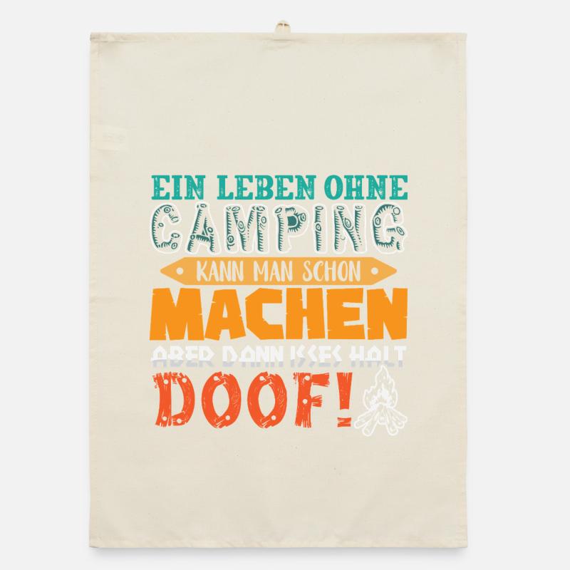 Camper Camping Caravan Saying Organic dish towel