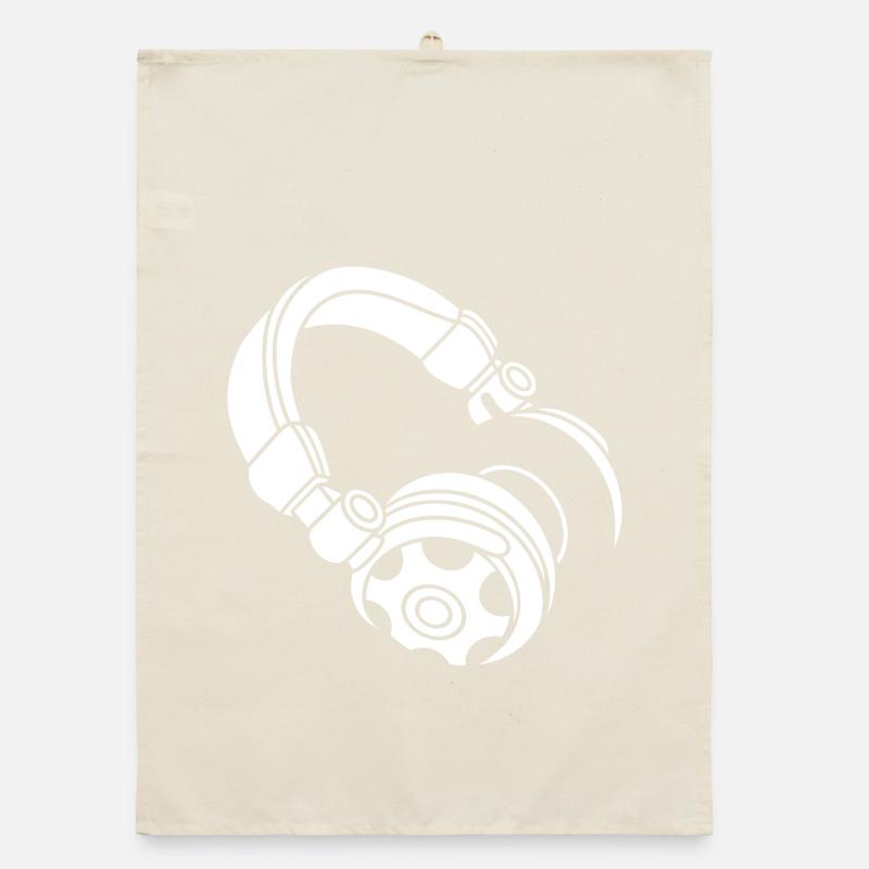 Kopfhörer Silhouette: DJ & Musik Vibes Organic Geschirrtuch