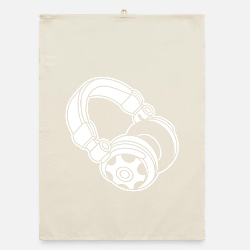 Kopfhörer Silhouette: DJ & Musik Vibes Organic Geschirrtuch
