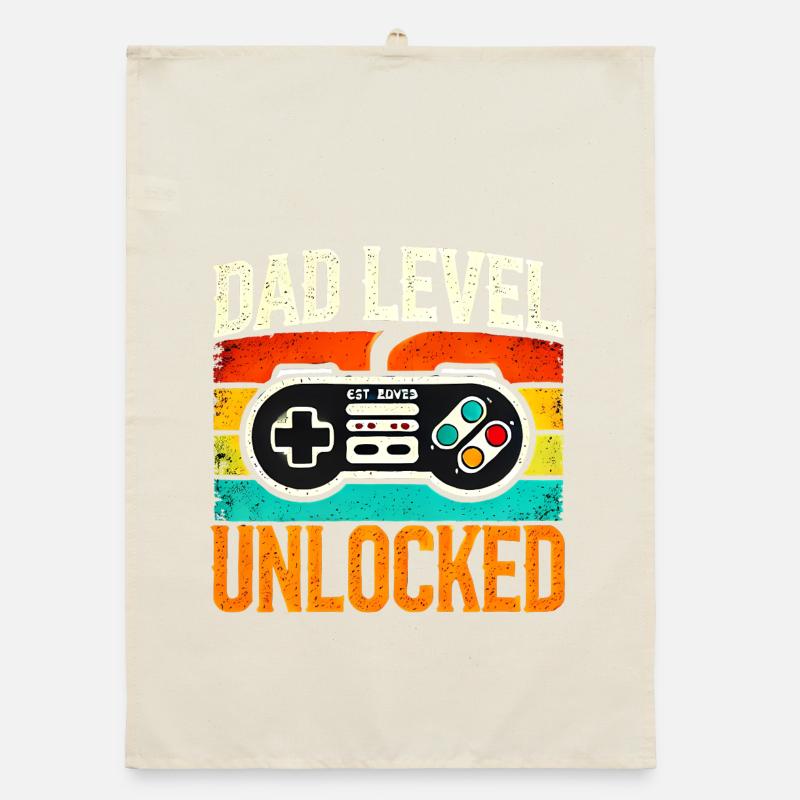Dad Level Unlocked Retro Controller, Fathers  Organic dish towel