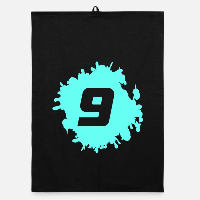 Nine Cyan Splash Graphics Organic dish towel