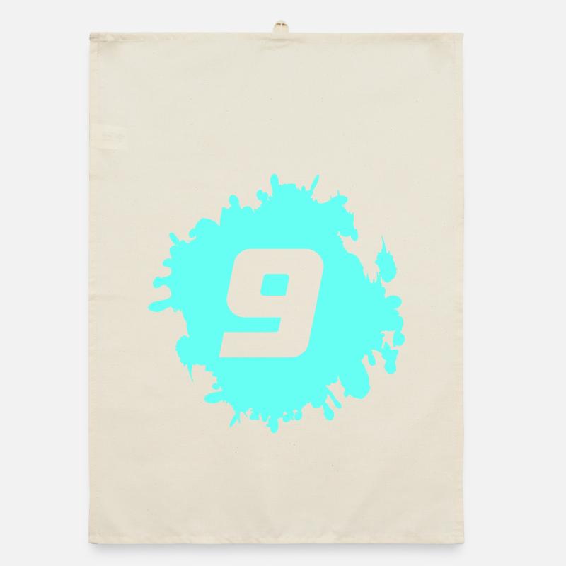Neun Cyan Splash Grafik Organic Geschirrtuch
