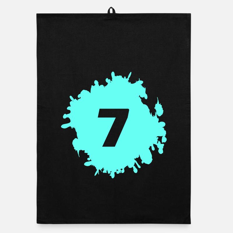 Éclaboussure cyan numéro 7 Torchon bio