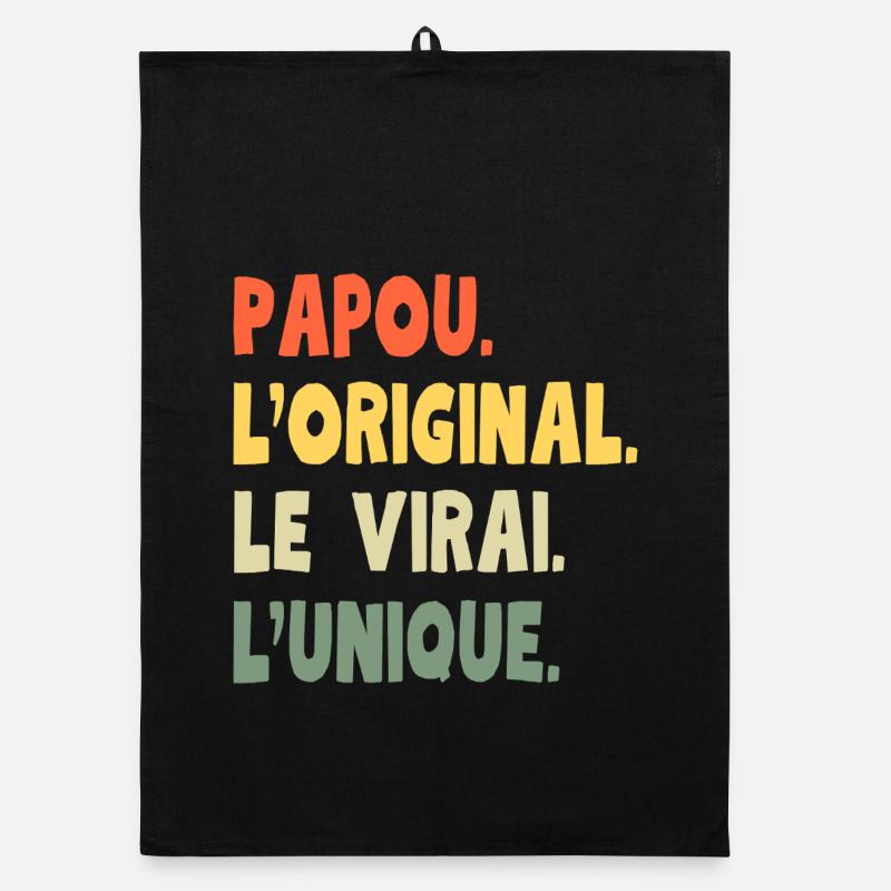 Papou l’original – Cadeau grand-père unique Torchon bio