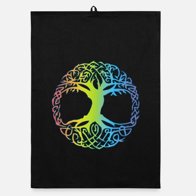 Arbre celtique multicolore Torchon bio