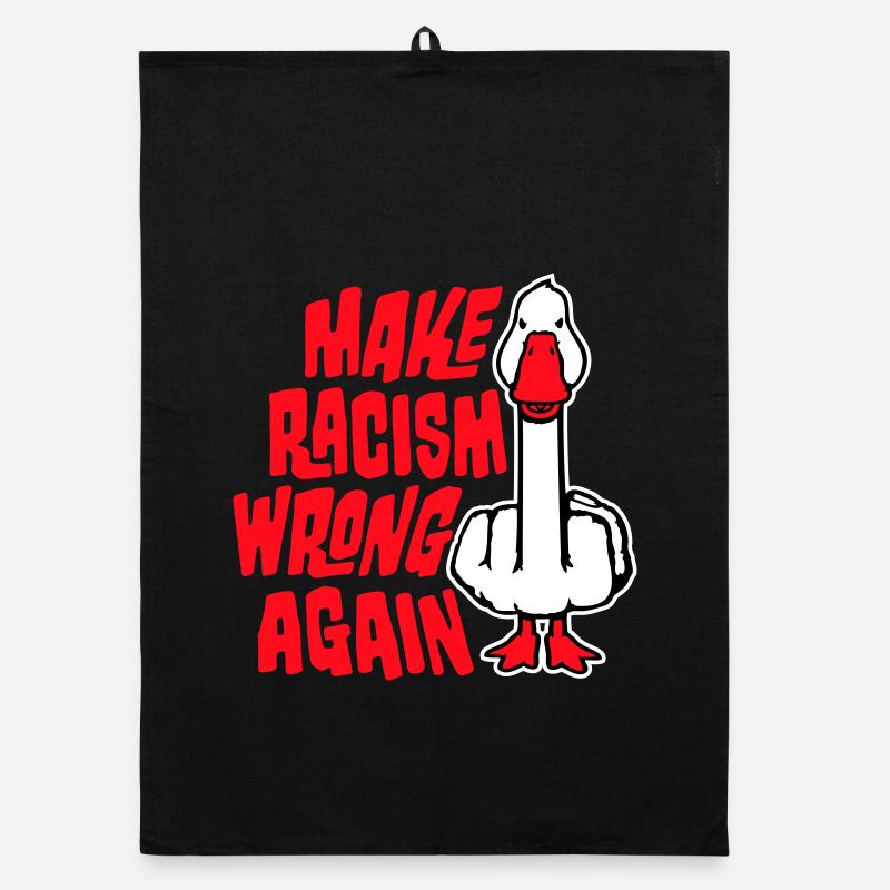 Gans Make Racism Wrong Again Mittelfinger Aktivist Organic Geschirrtuch