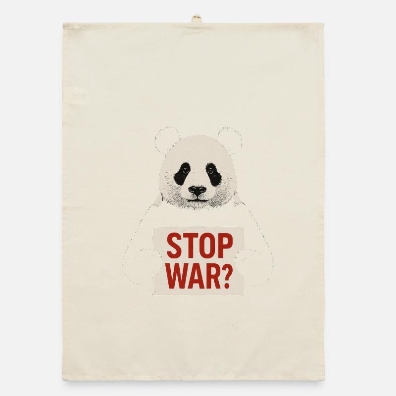 Panda fordert Frieden Organic Geschirrtuch