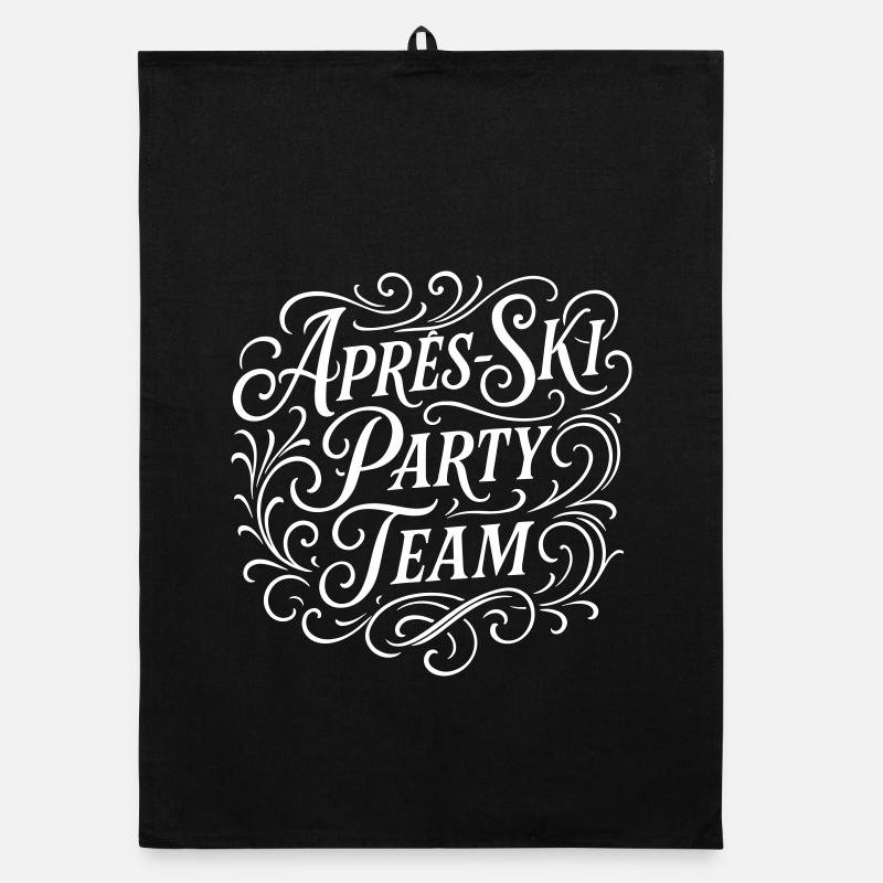 Apres Ski Party Team Spruch Organic Geschirrtuch