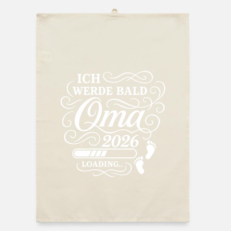 Ich werde bald Oma 2026 Organic Geschirrtuch