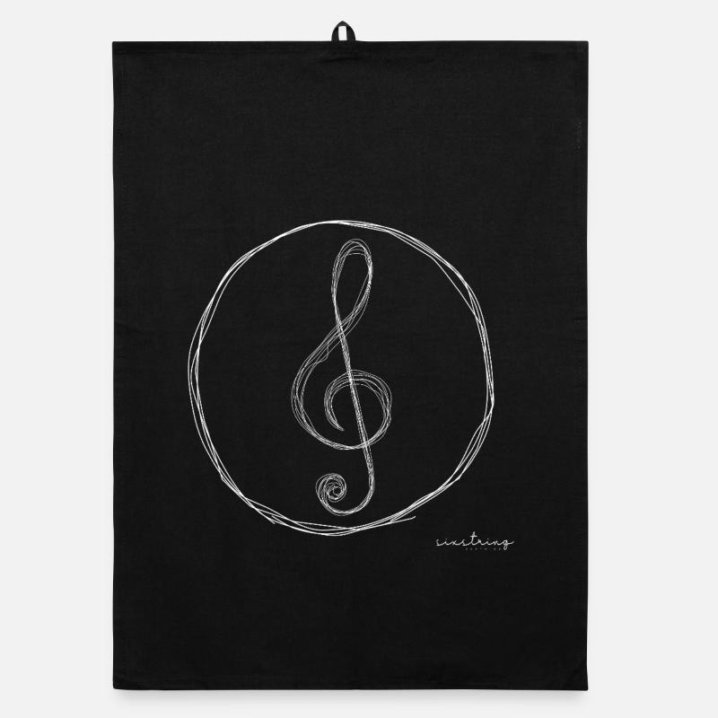 clef sketch Organic dish towel