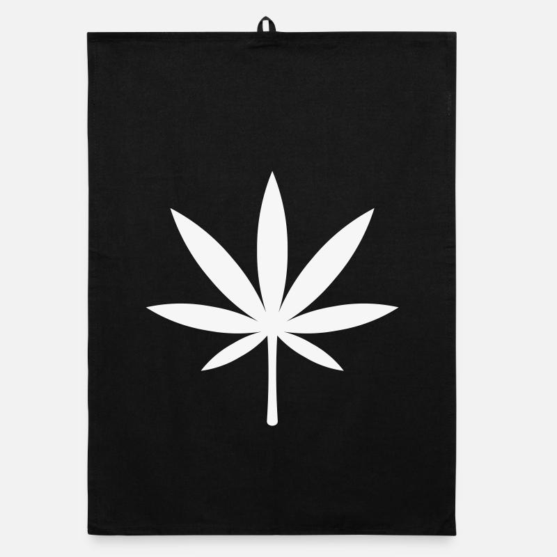 Cannabis / Marijuana / Feuille de chanvre (blanc) Torchon bio