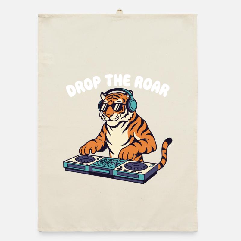Tiger DJ: Drop the Roar Organic dish towel