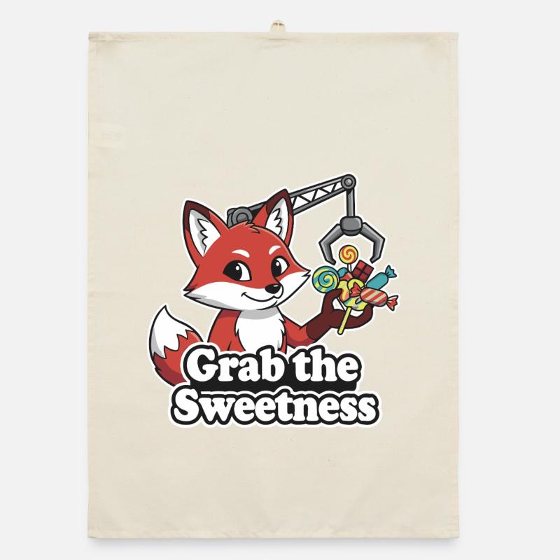 Fox attrape des bonbons Torchon bio