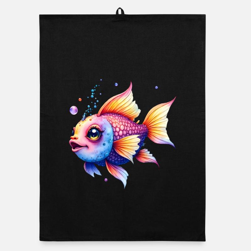 Verseau arc-en-ciel vibrant Torchon bio