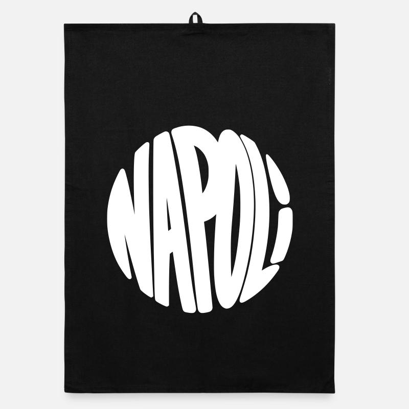 Napoli in a circle lettering Organic dish towel