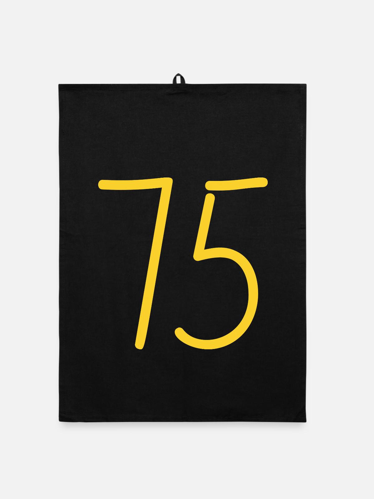 75 - Organic dish towel - black - Front